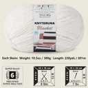 Knyteruna #6 Super Bulky Blanket Yarn for Crocheting - 4 Skeins(Each 10.5oz/300g, 220yds/201m), Chunky Chenille Thick Plush Big Soft Yarn for Crocheting Knitting Blankets, Cream