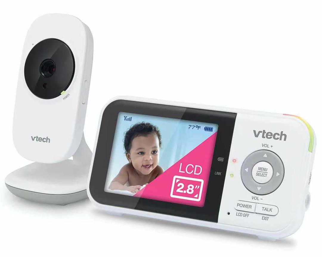 VTech VM819 Baby Monitor with Camera and Audio, 2.8 Screen Portable Baby Camera, Night Vision, 2-Way Audio, Temperature Sensor and Lullabies, Secure Transmission No WiFi, Ideal for Baby/Elderly/Pet