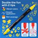 ARTISTRO 36 Acrylic Paint Markers for Rock, Fabric, Wood, Glass, Eggs - Dual-Tip Paint Pens for Coloring Books for Adults, Teens, Kids - Art & Craft Supplies - Gift Idea - Easter Basket Stuffers