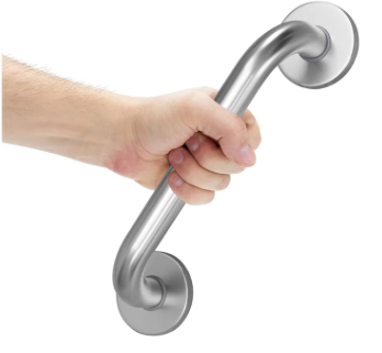 Zenna home Shower Grab Bars for Seniors Anti Slip, Bath Safety Grab Bar for Needy, Stainless Steel Bathroom Safety Grab Bars, Thickened Bar Bigger Base Holds 250 LBS, 12" L x 1.25" D, Brushed Nickel
