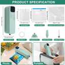 Mini Vacuum Sealer for Food, 3 in 1 Cordless Rechargeable Food Sealer,With 15 Small Bags, For DryMoist Food Storage, Heat Sealer for Chip Bags, Inflation Pump for Balls, Swim Ring, Green