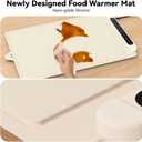 Food Warming Mat Electric Tray: Adjustable Silicone Heating Pad with 3 Temperature Settings 4 Timer Function Portable Roll Up Hot Plate for Buffets Party Gatherings Kitchen Warmer Countertop Holiday (24 X 16 inch, Cream)