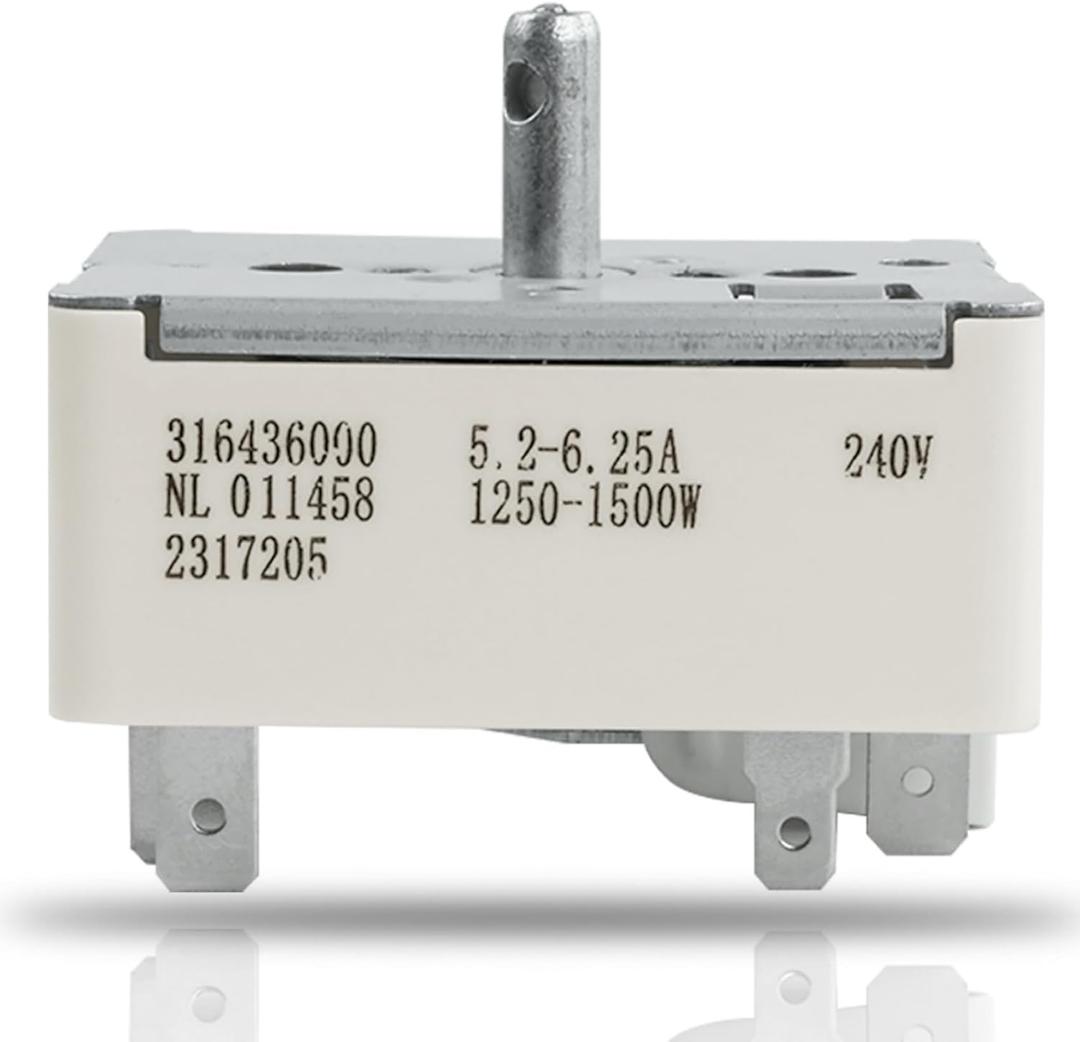 316436000 316021500 Surface Burner Control Switch Fits Frigidaire 6 Inch Range Surface Element Control Switch Replacement Replace Model: 1155394, EA1145039, PS1145039, AH1145039, AP3890378