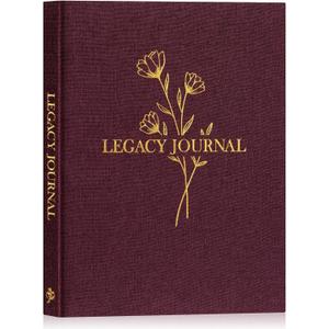 Lanpn Grandparents Legacy Journal Book with Prompts, Tell Me Your Life Story Memory Book to Fill Out, Mom Story Family Memory Book Keepsake Generational Journal, Grandpa Grandma Parents Gift, Purple