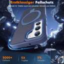 Compatible with Samsung Galaxy S22 Case with Magnetic Ring Stand, Military Drop Protection, Anti-Scratch/Anti-Fingerprint Translucent Matte Case for Samsung Galaxy S22 (Dark Blue)