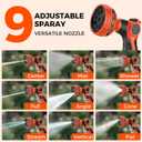 Upgraded Retractable Garden Hose Reel 1/2 inch x 130 ft Wall-Mounted 9 Pattern Nozzle Any Length Lock Automatic Slow Return 180° Swivel UV Resistant Heavy Duty Hose Reels for Outside