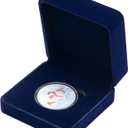 COWFEX Velvet Coin Presentation Display Box Holder with Capsule for 40mm (Blue)
