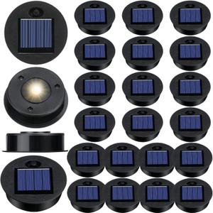 24 Pieces Replacement Solar Light Top Parts Waterproof Warm White LED Solar Panel Hanging Lantern Lids Outdoor Solar Lantern Light Lids for Hanging Lanterns Patio Garden Decor (2.76 Inch)