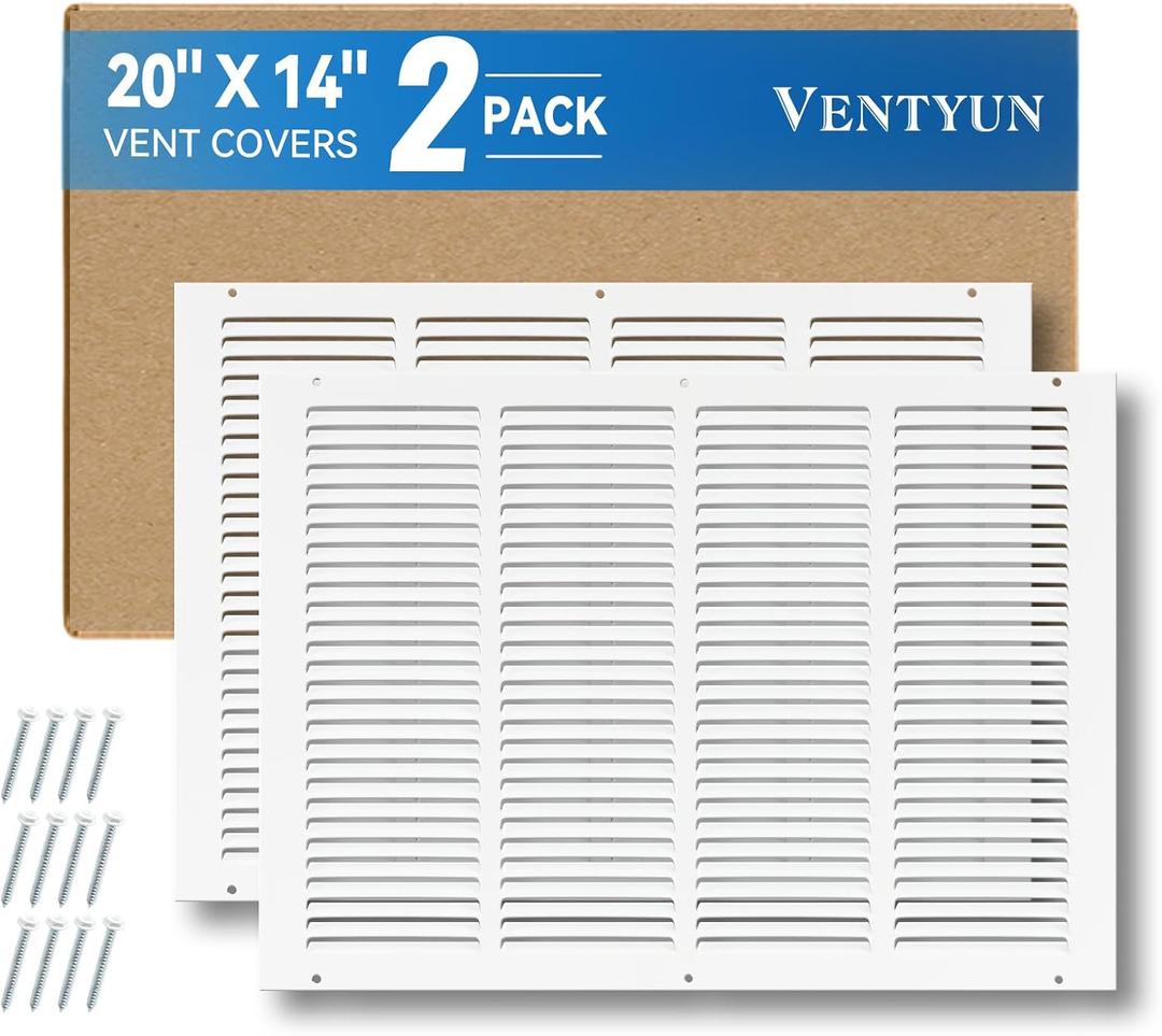 Solid Steel Return Air Vent Cover, 20"×14" 2Pack, 20x14 IN -2PCS