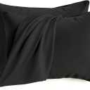 Q&J Fabric Co. Set of 2 Brushed Microfiber Pillowcases 20x26 inch Black | 100% Polyester, Standard Size Envelope Pillow Covers, Bedding Pillow Cases, Wrinkle-Free, Fade-Resistant, Envelope Closure