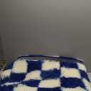 KICMOR Rugs for Living Room, Soft Fluffy Checkered Shag 5x8 Area Rug Large Big Fuzzy Shaggy Bedroom Plush Carpet, Navy Blue and Cream White Rug for Kids Boys Girls Dorm Nursery Home Decor Aesthetic