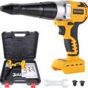 Cordless Rivet Gun Tool for Dewalt 20V Max Battery(No Battery), Brushless Electric Automatic Rivet Gun,Brushless Motor for Rivets 1/8'', 5/32'', 3/16", for Metal, Plastic and Leather