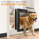 [Classicmacher] Heavy Duty Aluminum Dog Door with Dual Sliding Lock Panel, Magnetic Double Flap Exterior Pet Door, X-Large for Large Dog Up to 200LBS (Double Flaps,X-Large)
