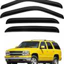 Tahoe Rain Guards - Window Visors for 2000-2006 Chevrolet Tahoe & GMC Yukon SLT SLE Denali/2002-2006 Cadillac Escalade, Out-Channel Side Window Rain Guards for Tahoe Accessories, 4PCS, Black