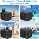 2 x Universal Travel Adapter, 6-Port 6.0A 30W International Power Adapter with 4 USB-A, 2 USB-C Ports & 1 AC Outlet, European Travel Plug Adapter Travel Essentials(Type C/G/A/I)