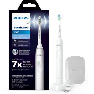 Philips Sonicare 4100 Rechargeable Electric Toothbrush, Advanced Plaque Removal, Pressure Sensor, Includes Brush Head Case, White BD5002AZ