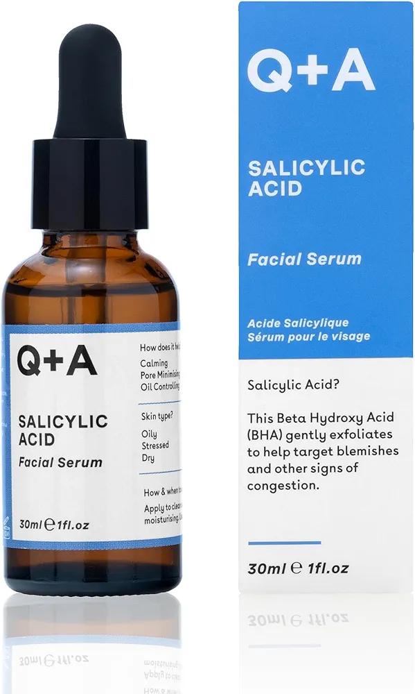 Q+A Salicylic Acid Serum (30ml), Exfoliating, Pore-Minimising and Oil-Controlling Face Serum for Blemish-Prone Skin, Skincare With Salicylic Acid, Succinic Acid and Betaine
