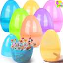 JOYIN 10" Jumbo Easter Eggs, 6PCS Colorful Plastic Giant Eggs Empty Fillable for Easter Filling Treats Party Favor Hunt Classroom Prize Supplies Decoration