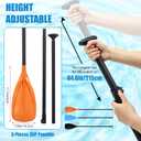 BBTO 3 Pack Sup Paddle 3 Pieces Adjustable Aluminium Stand-up Sup Paddle with Glass Fiber Blade Adjustable Aluminum Alloy Shaft 65" - 85" for Surfing Floating Water Sport