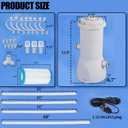 TonGass 1000 GPH Pool Pumps, Above Ground Pool Filter Pump for Swimming Pools 1000 GPH Pumps Flow Rate All-in-One Above Ground Pools Filters Pump Accessories Uses Type A or C Filter Cartridge