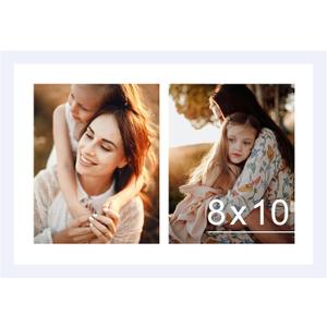 JCJMY 12x18 Double 8x10 Picture Frame, Display 2 8x10 Photos or 12x18 Picture, Two Opening 8 x 10 Collage Frame for Wall Hanging, 8 by 10 Multi Photo Frame, White