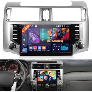 [4+64GB] Car Radio for Toyota 4runner 2010-2020 with Wireless Carplay Android Auto, 9 Inch HD Touchscreen Car Stereo with WiFi GPS Bluetooth5.0 FM/RDS 32EQ SWC Backup Camera MIC