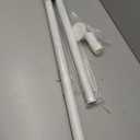 White Tension Curtain Rod 51-126 Inch, Long Curtain Rod No Drilling for Window or Bathroom Patio, Outdoor Tension Rod for Patio, Easy to Install, Never Rust, Rod Diameter 1.26 Inches-White