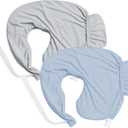 Nursing Pillow Covers Compatible with Breast Feeding Pillow Nursing Pillow (2 Pack Covers-Pillow NOT Included) (Fog&storm)