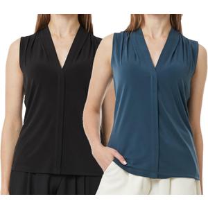 May You Be Women's V-Neck Non-Sleeve Blouse (Large)