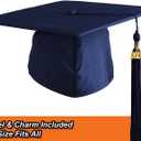 OSBO GradSeason Unisex Matte Kindergarten Graduation Gown Cap Tassel Set 2026 (27"(3'6"-3'8"), Navy)