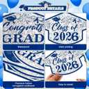 Graduation Yard Decor 13 PCS Large Navy Blue Silver Graduation Yard Sign with Stakes 2026 Congrats Grad Class of 2026 Yard Lawn Sign for College High School 2026 Graduation Parties Decorations Supplies