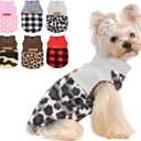 Dog Sweaters for Small Dogs Boy Girl, Plaid Puppy Sweater Fleece Dog Clothes Vest, Stretchy XSmall Doggie Sweater Pet Clothes, Chihuahua Teacup Doggy Clothes, Grey, M (Medium (Chest 17in ))