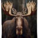 Moose Blanket,Gifts for Wildlife Lovers,Lightweight Flannel Throw Blankets,Realistic Animal in Woodland Background Throws Home Decor,for Couch Living Room Office,60x50inch