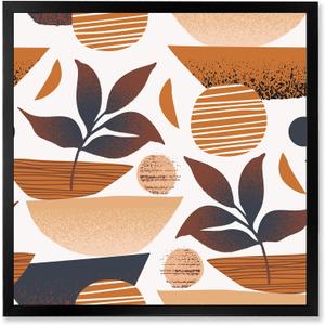Tropical Leaf Silhouettes and Shapes I Modern Framed Wall Art (36x36)