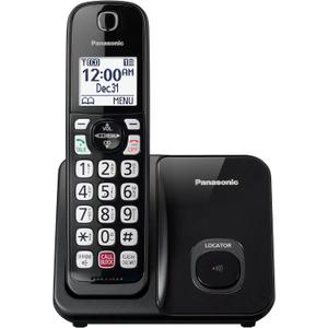 Panasonic Cordless Phone with Advanced Call Block, Bilingual Caller ID, Easy to Read Large High-Contrast Display, Expandable System with 1 Handset, KX-TGD810B (Black)