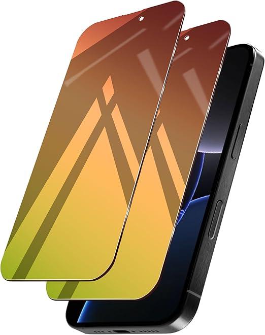 2 Pack Privacy Screen Protector for iPhone 16 Pro Max Tempered Glass 6x3inch Private Saver Anti-Spy Eye Protection Anti-Scratch Full Coverage