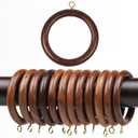HORNART 3 Inch Wooden Drapery Curtain Rod Rings, 50pcs for 1.5-2 inch Rod Pole, 2.2 INCH INNER DIA, Natural Rosewood (50, 2.2 INCH INNER DIA), sheesham 3in (50)