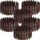 Kigley 6 Pcs 40 Inch Fairy Fence Wood Miniature Garden Picket Fence Decorations for DIY Plant Pot House Home Outdoor Diorama Project(Brown)