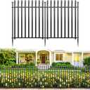 5 Panels No Dig Decorative Garden Fence, 24in(H)11ft(L) Heavy-Duty Rustproof Metal Panels, Outdoor Dog Barrier for Yard & Patio, Landscape, Border| Portable Temporary Fencing