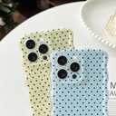 Yeddabox for iPhone 13 Pro Case Cute Wavy Polka Dot Phone Case Soft TPU Slim Shockproof Phone Cover for Women Girls, Yellow