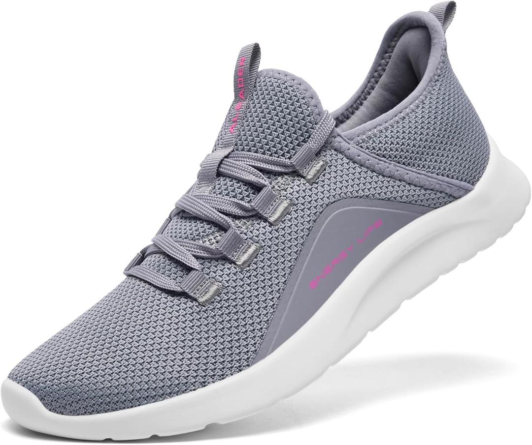 ALEADER Women's Energycloud Lightweight Slip On Walking Running Shoes (7, Dark Gray)