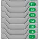Flexzion Time Card Holder Wall Mount Expandable Time Clock Rack Single Row 20 Slot Rack Card Holder for 7 x 4.6-Inch Timesheets for Attendance Payroll Employee Assignment in Out Timecard Rack, Gray