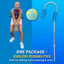 Volleyball Spike & Passing Trainer Adjustable Ball Holder for Spiking Power & Passing Accuracy Volleyball Training Equipment Kit with Stick, Foam Holder, Carry Bag & Storage Box