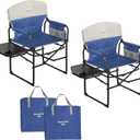 SUNNYFEEL Camping Directors Chair, Heavy Duty,Oversized Portable Folding Chair with Side Table, Pocket for Beach, Fishing,Trip,Picnic,Lawn,Concert Outdoor Foldable Camp Chairs, Large