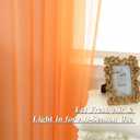 HUTO Orange Sheer Curtains 54 inches Long for Bedroom Top Rod Pocket Sheer Window Panels Curtains for Nursery Living Room 52 by 54 Inch Length Set of 2