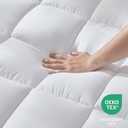 CozyLux Queen Size Mattress Pad Pillow Top Cotton Cooling Mattress Topper 8-21" Deep Pocket Mattress Cover Quilted Fitted Cooling 450GSM Mattress Protector (60x80 inch,White)