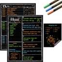 JJPRO Magnetic Dry Erase Menu and Chore Chart Blackboard for Fridge-Weekly Meal Planner Chalkboard,Behavior Chart Chalkboard for Multiple Kids with Notepad Blackboard