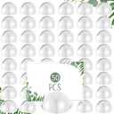 Geyoga 50 Pcs Table Number Holder Round Place Card Holders Wedding Table Number Stands Modern Place Card Stands Setting Clips for Funeral Wedding Reception Anniversary Birthday Party Banquet(White)
