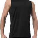 Mens Sleeveless Workout Tank Top - Quick Dry Gym Muscle Shirt for Running Fitness Basketball Outdoor Sports (Black, XXL)