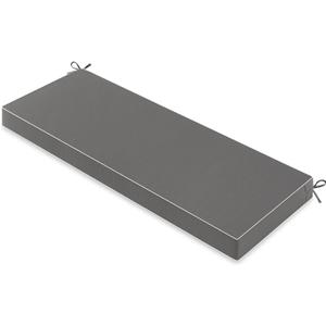 MIULEE Dark Grey Outdoor Bench Cushion 48x18x3 Inch Waterproof 3-Year Color Fastness Patio Furniture Cushions for Porch Swing, Garden Bench Sofa Couch with Adjustable Ties No Slip Design